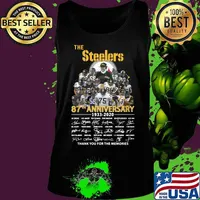 The pittsburgh steelers 87th anniversary 1933 2020 thank you for the memories signatures s Tank top