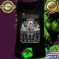 The raiders 60th anniversary 1960 2020 thank you for the memories signatures s Tank top
