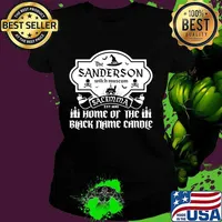The sanderson witch museum salem ma est 1693 home of the black flame candle s Ladies tee