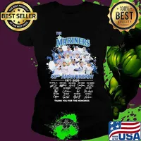The seattle mariners baseball 43rd anniversary 1977 2020 thank you for the memories signatures s Ladies tee
