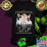 The shawshank redemption 26th anniversary 1994 2020 thank you for the memories signatures shirt