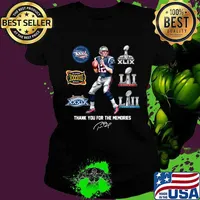 Tom brady new england patriots champions thank you for the memories signature s Ladies tee