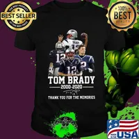 Tom brady new england patriots football 2000 2020 20 thank you for the memories signature shirt