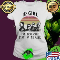 U2 girl i'm not old i'm vintage retro signatures s Ladies tee