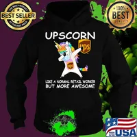 Unicorn mask ups upscorn like a normal retail worker but more awesome s Hoodie