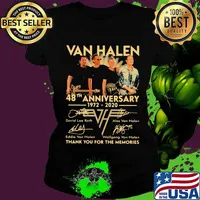 Van halen band 48th anniversary 1972 2020 thank you for the memories signatures s Ladies tee