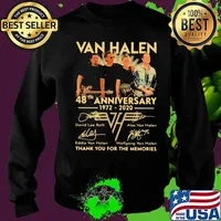 Van halen band 48th anniversary 1972 2020 thank you for the memories signatures s Sweater
