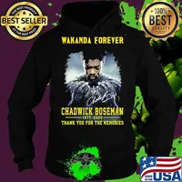 Wakanda forever black panther chadwick Boseman 1977 2020 thank you for the memories rip signature s Hoodie