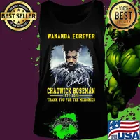 Wakanda forever black panther chadwick Boseman 1977 2020 thank you for the memories rip signature s Tank top