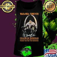 Wakanda forever black panther chadwick Boseman 1977 2020 thank you for the memories signature rip king s Tank top