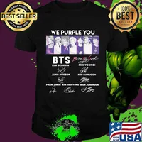 We purple you bts bring the soul the movie members signatures shirt