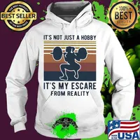 Weightlifting girl it's not just a hobby it's my escare from reality vintage retro s Hoodie