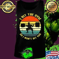 Weightlifting i hit the gym so i won't hit you vintage retro s Tank top