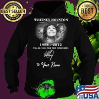 Whitney houston 1963 2012 thank you for the memories to your name signature s Hoodie