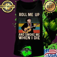 Willie nelson roll me up and smoke me when i die vintage retro s Tank top