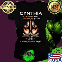 Woman warrior armor of god cynthia a child of god a woman of faith a warrior of christ s Ladies tee