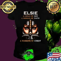 Woman warrior armor of god elsie a child of god a woman of faith a warrior of christ s Ladies tee
