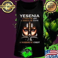 Woman warrior armor of god yesenia a child of god a woman of faith a warrior of christ s Tank top