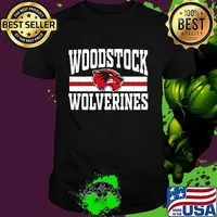 Woodstock high school wolverines logo shirt