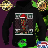 Xmas English Toy Spaniel Dog Santa Hat Ugly Christmas Sweats Hoodie