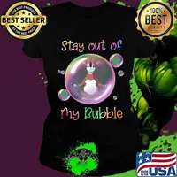 Yoga goat mask stay out of my bubble covid-19 s Ladies tee