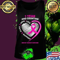 1 years and counting Pink Cancer Survivor Gifts Mom Sister Breast Cancer Survivor Shirt Tank top