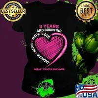 3 years and counting Cancer Awareness Survivor Gifts Pink Breast Cancer Survivor Shirt Ladies tee