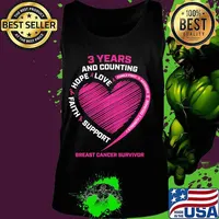 3 years and counting Cancer Awareness Survivor Gifts Pink Breast Cancer Survivor Shirt Tank top