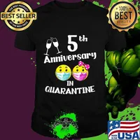 5th Wedding Anniversary Gift Best wife, Husband Sine 2015 T-Shirt