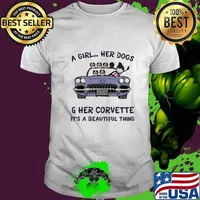 A girl her cats and her corvette it's a beautiful thing shirt
