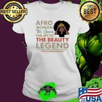 Afro woman the queen the myth the beauty legend vintage s Ladies tee
