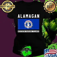 Alamagan Souvenir Northern Mariana Islands Flag T-Shirt Ladies tee