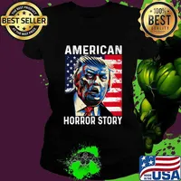 Anti Trump Horror American Story Zombie Trump Halloween Premium T-Shirt Ladies tee