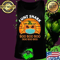 Aunt Shark Boo Boo Shirt Pumpkin Halloween Aunt Gift T-Shirt Tank top