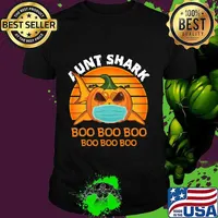 Aunt Shark Boo Boo Shirt Pumpkin Halloween Aunt Gift T-Shirt