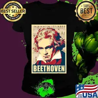 Beethoven Classical Music Composer Retro T-Shirt Ladies tee