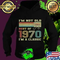 Best Of 1970 50th Birthday Gifts Cassette Tape Vintage T-Shirt Hoodie