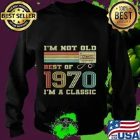 Best Of 1970 50th Birthday Gifts Cassette Tape Vintage T-Shirt Sweater