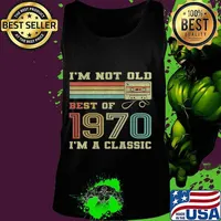 Best Of 1970 50th Birthday Gifts Cassette Tape Vintage T-Shirt Tank top