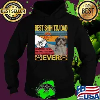 Best Shih Tzu Dad Ever Happy Father's Day Dog Vintage Retro Shirt Hoodie
