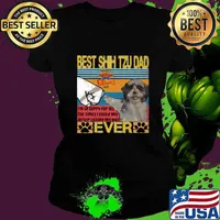 Best Shih Tzu Dad Ever Happy Father's Day Dog Vintage Retro Shirt Ladies tee