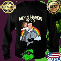 Biden Harris 2020 Narwhale Rainbow Funny Joe Kamala Democrat T-Shirt Sweater