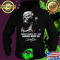 Black panther rip chadwick 1977 2020 legends never die signature s Hoodie