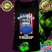 Boaters for Trump 2020 American Flag Patriotic Boat Parade Premium T-Shirt Tank top
