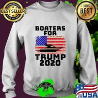 Boaters For Trump 2020 Election Boating Patriotic US Flag T-Shirt Sweater