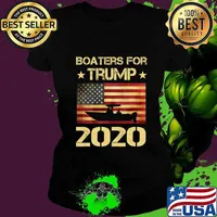 Boaters For Trump 2020 Funny Election Gift Boating Boater T-Shirt Ladies tee