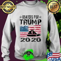 Boaters For Trump Conservative Vintage American Flag 2020 T-Shirt Sweater
