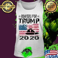 Boaters For Trump Conservative Vintage American Flag 2020 T-Shirt Tank top