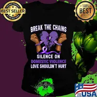 Break The Chain Of Silence on Domestic Violence Awareness T-Shirt Ladies tee