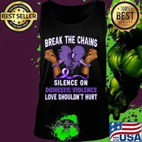 Break The Chain Of Silence on Domestic Violence Awareness T-Shirt Tank top